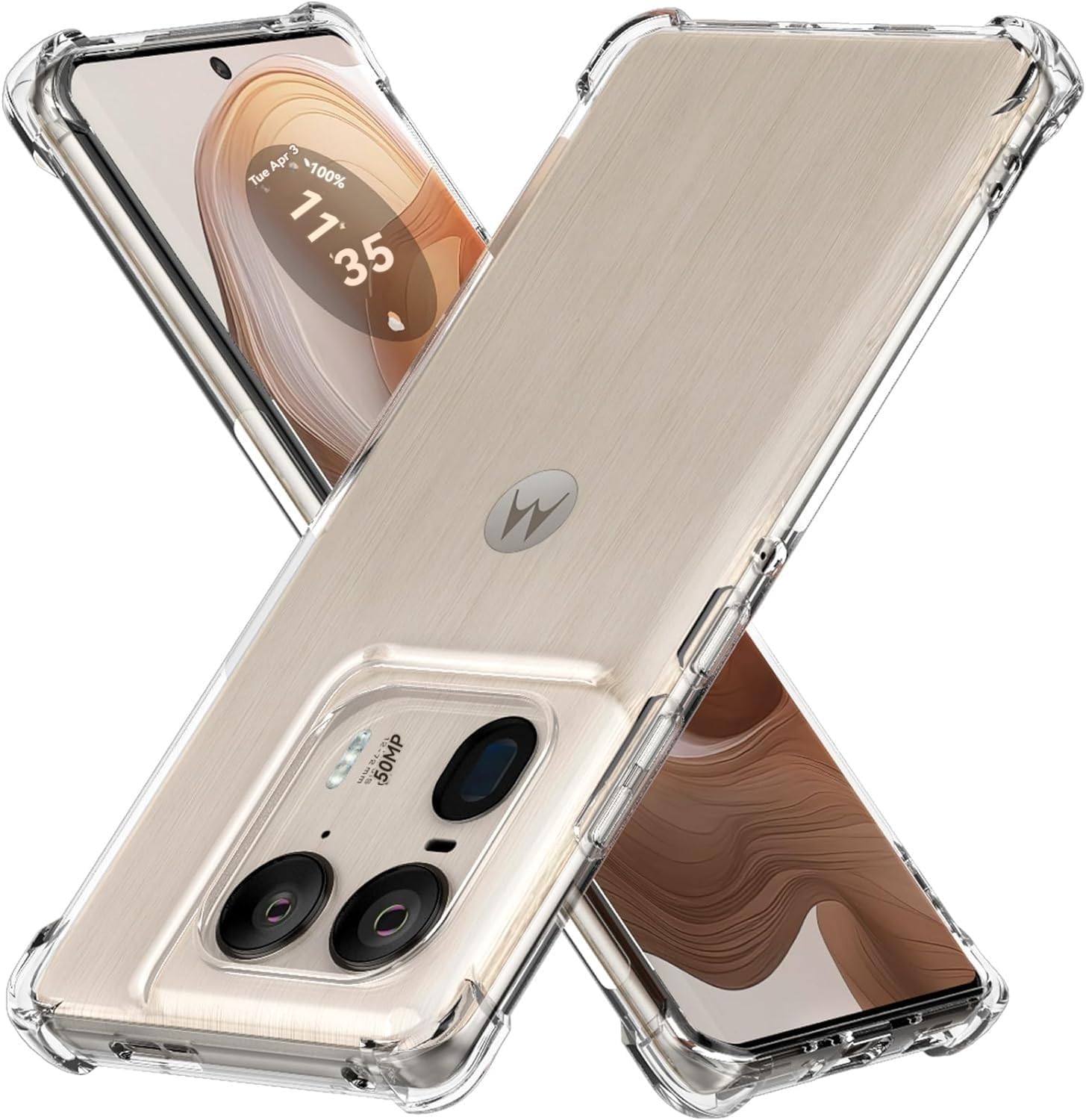 Case for Motorola Moto Edge 50 Ultra Clear TPU Four Corners Military-Grade Protection Cover Transparent Soft funda
