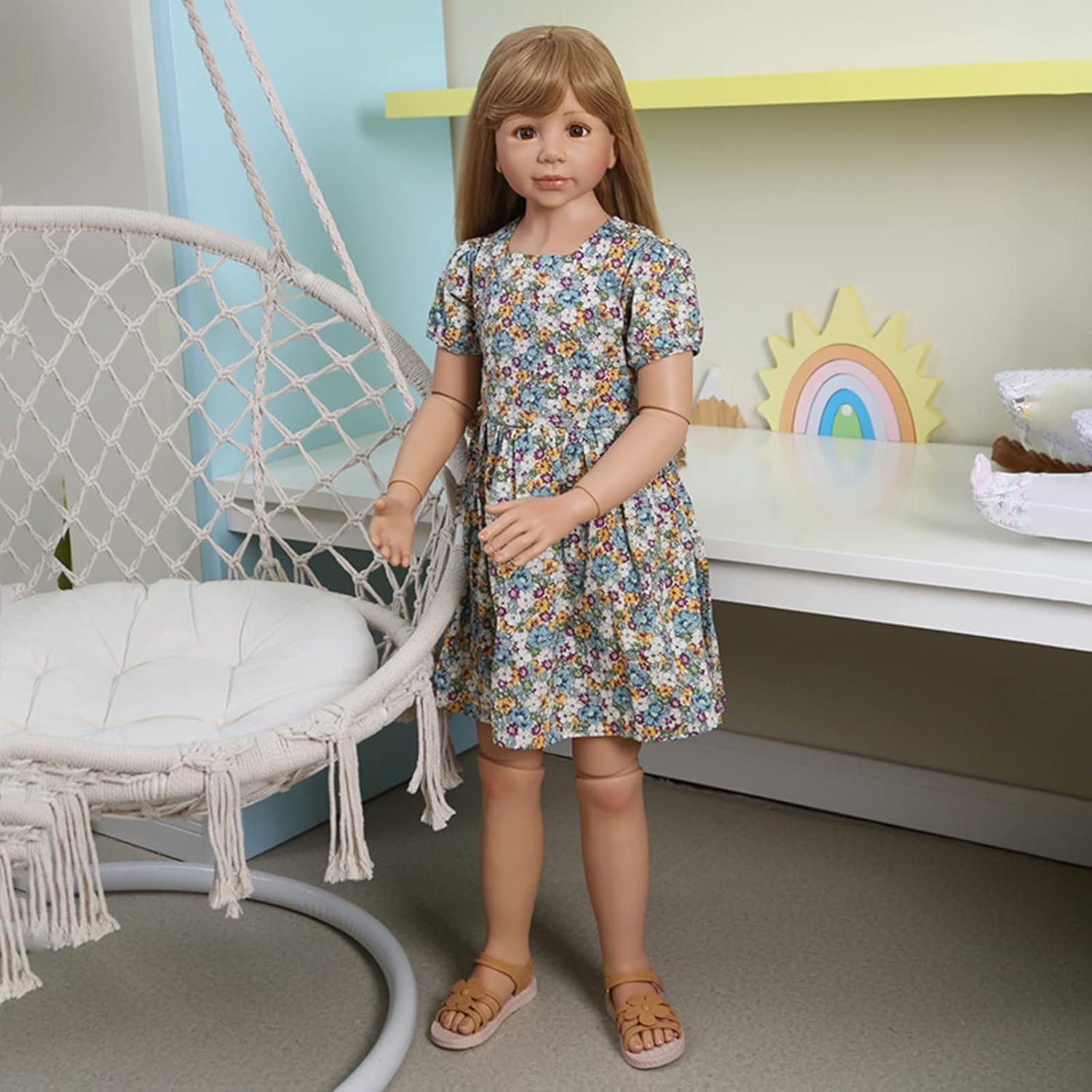 HAMIMI Reborn Baby Dolls 120 Cm 5-6 Year Old Girl Doll Children's Clothing Model Can Sit or Stand