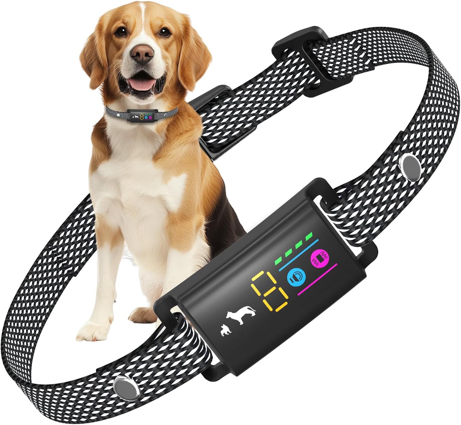 Anti Bark Collar for Dogs, No Shock Bark Collar, Beep & Vibration, 5 Adjustable Sensitivity, Rechargeable Dog Barking Collar, IP67 Waterproof - Bark Collars for Large Medium Small Dogs, Black