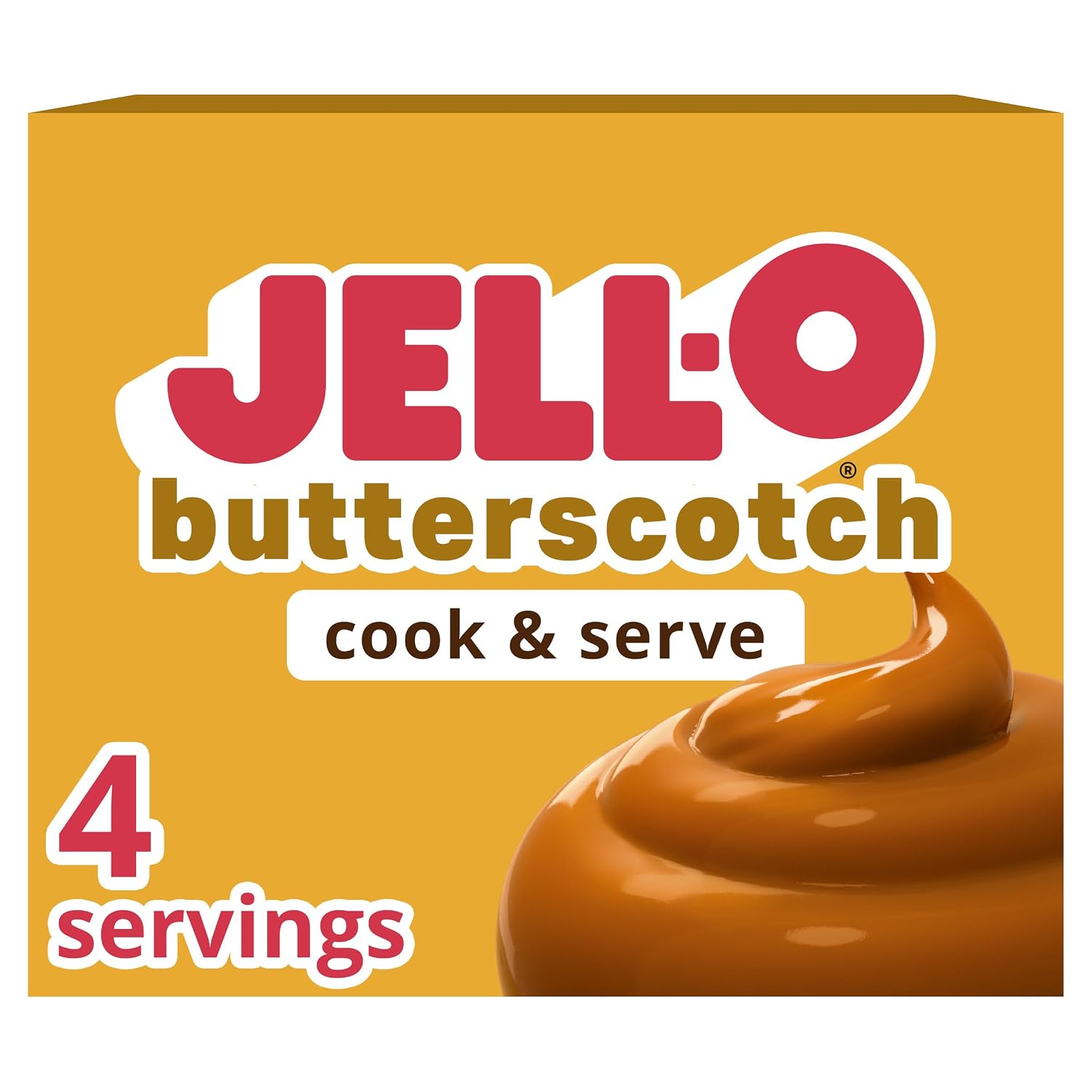 Jell-O Cook & Serve Pudding & Pie Filling Mix, Butterscotch, 3.5 oz Box | Sweet Cook & Serve Pudding & Pie Filling, Stir into Cold Milk & Bring to a Boil, Individually Sealed Pouch for Freshness