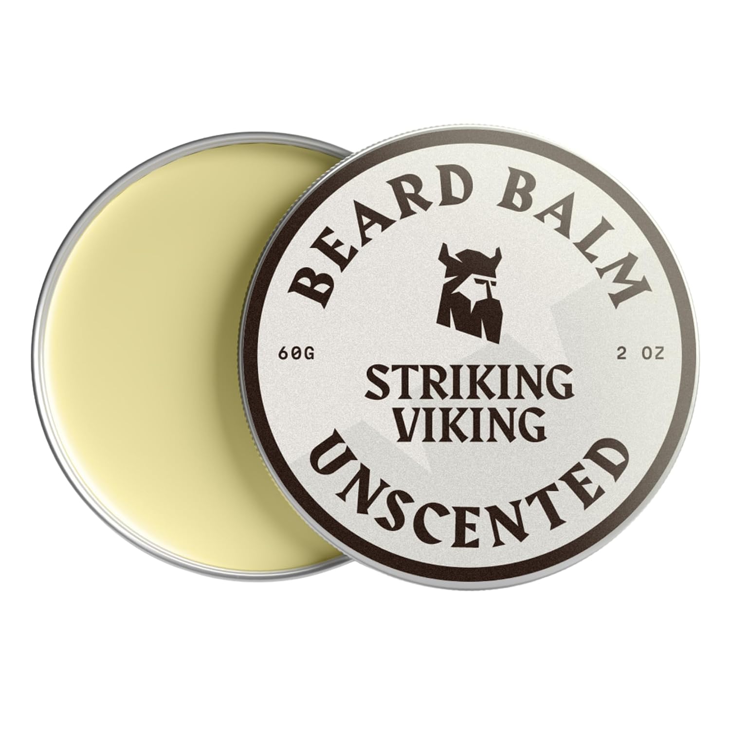 Striking Viking Beard Balm for Men – Light Hold, Unscented, 2 Oz - Leave-in Beard Conditioner with Shea Butter, Tea Tree, Argan & Jojoba Oils - Smooth, Shape & Moisturize Coarse, Dry Facial Hair