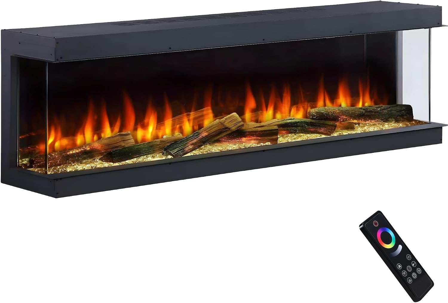 Endeavour Fires Deluxe Rosedale 70'' 3-Sided Media Wall Electric Fireplace