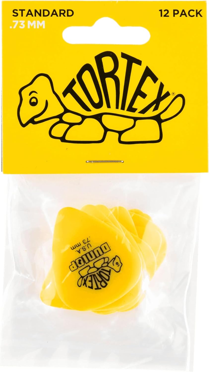 Dunlop Tortex Standard .73mm Yellow Guitar Pick, 12 Pack