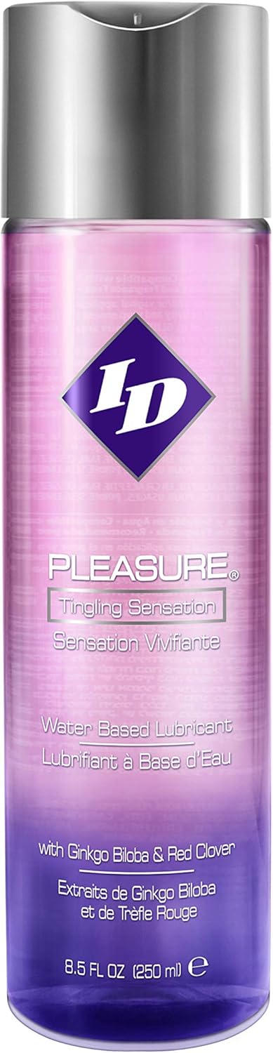 ID Pleasure Stimulating Personal Lubricant 8.5 Fl Oz - Water Based Tingling Sensation Lube with Natural Botanical Extracts, made in USA by ID Lubricants