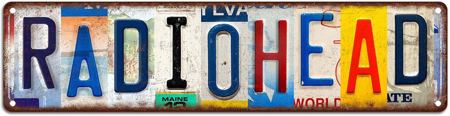 Vintage Radiohead Street Sign Metal Tin Sign for Music Room Home Bar Wall Decor 16x4 inches