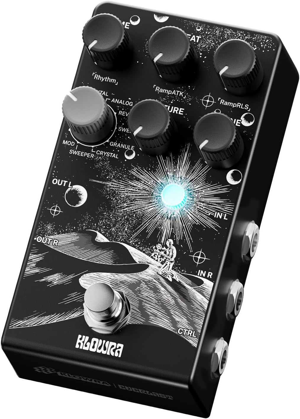 Everlast Delay Pedal for Electric Guitar - Enhanced 2025 Version Digital Guitar Effects Pedal with 9 Stereo Delay Types, Tap Tempo, True Bypass, Analog Dry Through, Expression Pedal Support