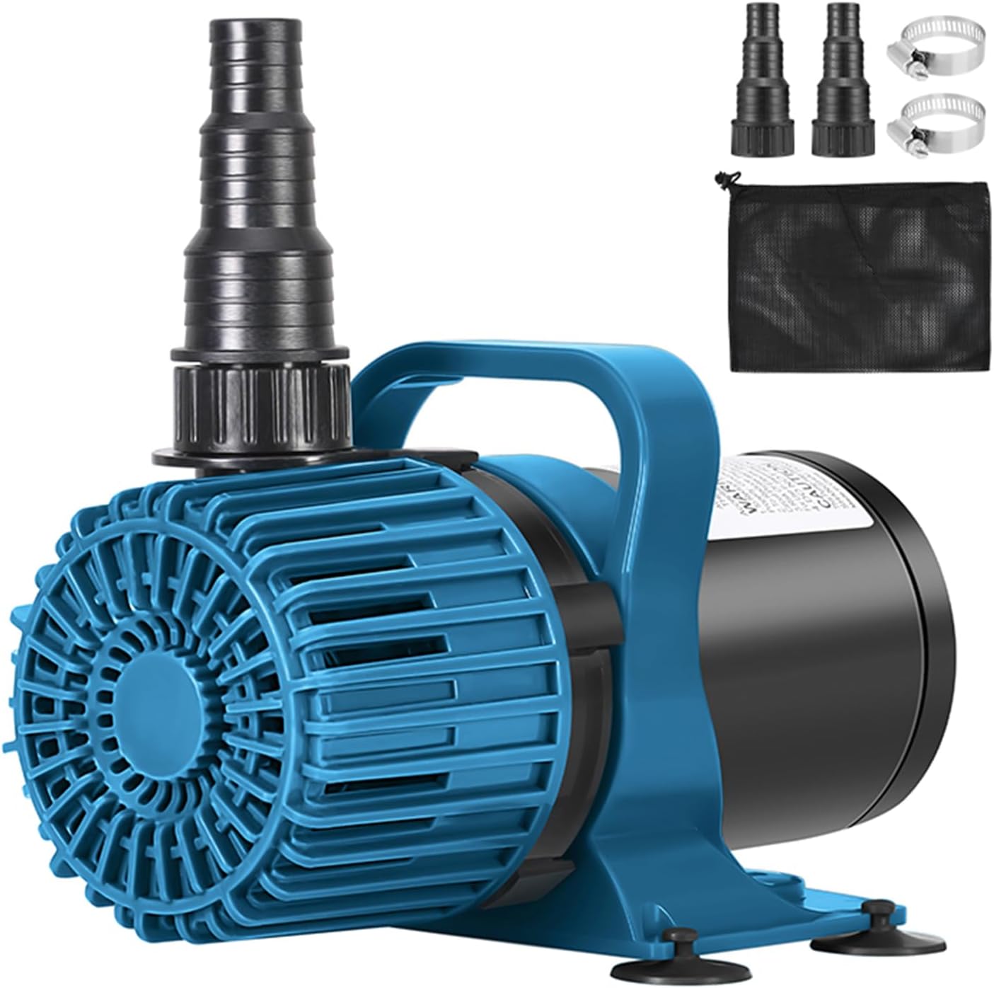1600GPH Pond Pump for Outdoor Ponds and Water Garden, 180° Adjustable Flow Direction, 100W Ultra-Quiet Fountain Pump with 20ft Cord & Debris Barrier Bag, Waterfall Pump, UL listed