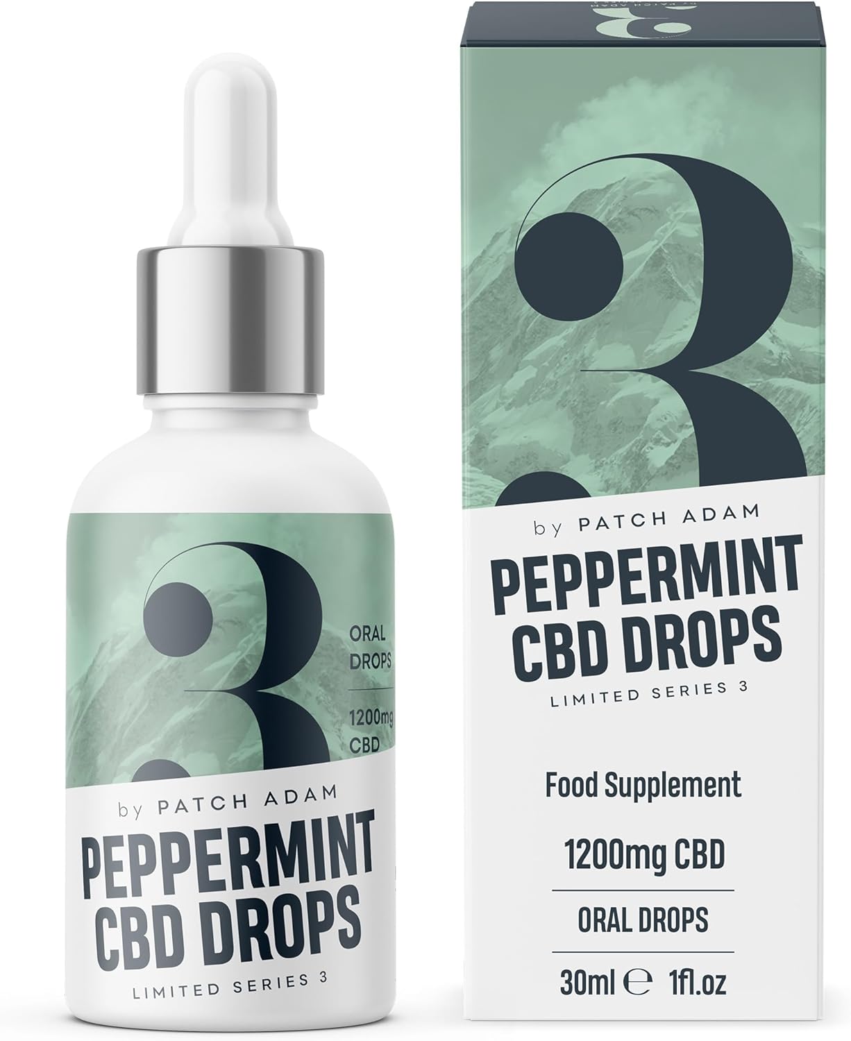 Patch Adam CBD Oil Drops Peppermint | 1200mg High Purity CBD Isolate Dropper | Muscle & Joint Pain, Stress Anxiety Relief