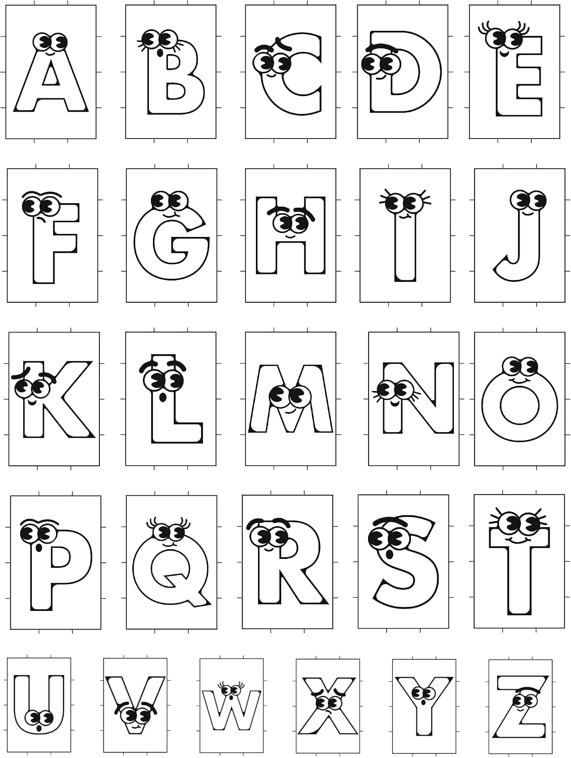Gronets A to Z Alphabet Drawing 26 Sheets Prints for Kids | A4 Size (Design