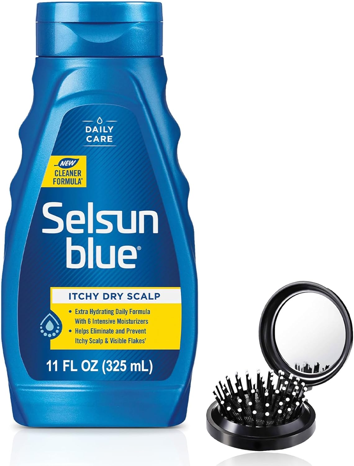 LUXPAKS Hairbrush Bundled with Celsun Blue Itchy Dry Scalp Shampoo - 11 fl. oz.