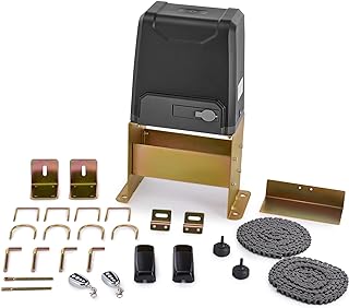 CO-Z Upgraded 3300lb Sliding Gate Opener, 550W Automatic Gate Opener with Safety Sensor for Doors up to 40ft, Chain Driven Driveway Gate Opening System, Complete Gate Opener Kit with Remote Control
