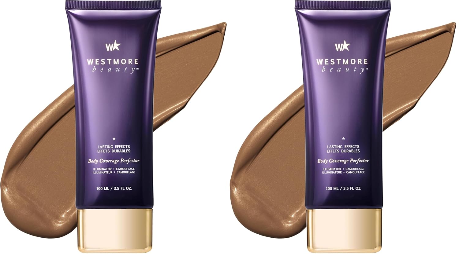 Westmore Beauty Body Coverage Perfector – Waterproof Leg & Body Makeup/Bronzer For Women - Best Tattoo Cover Up Makeup & Tattoo Concealer - 3.5 Oz Golden Radiance (Pack of 2)