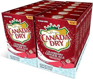 Canada Dry Powder Drink Mix – Sugar Free & Delicious (Cranberry Ginger Ale, 72 Sticks)