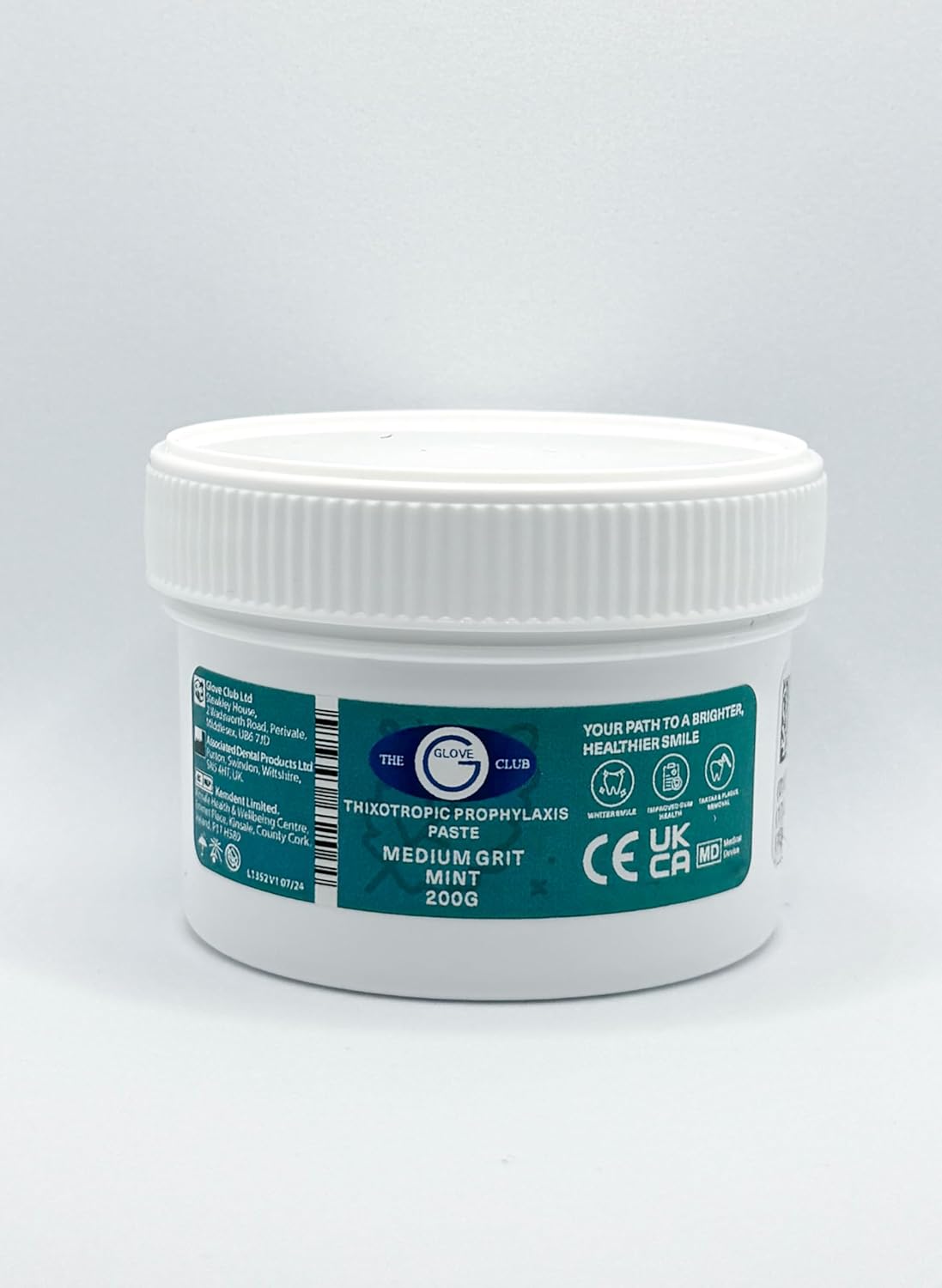 Glove Club Ltd Prophy Paste Thixotropic Mint 200gram Medium Grit Pink Teeth Polishing Cleaning Stain Removal