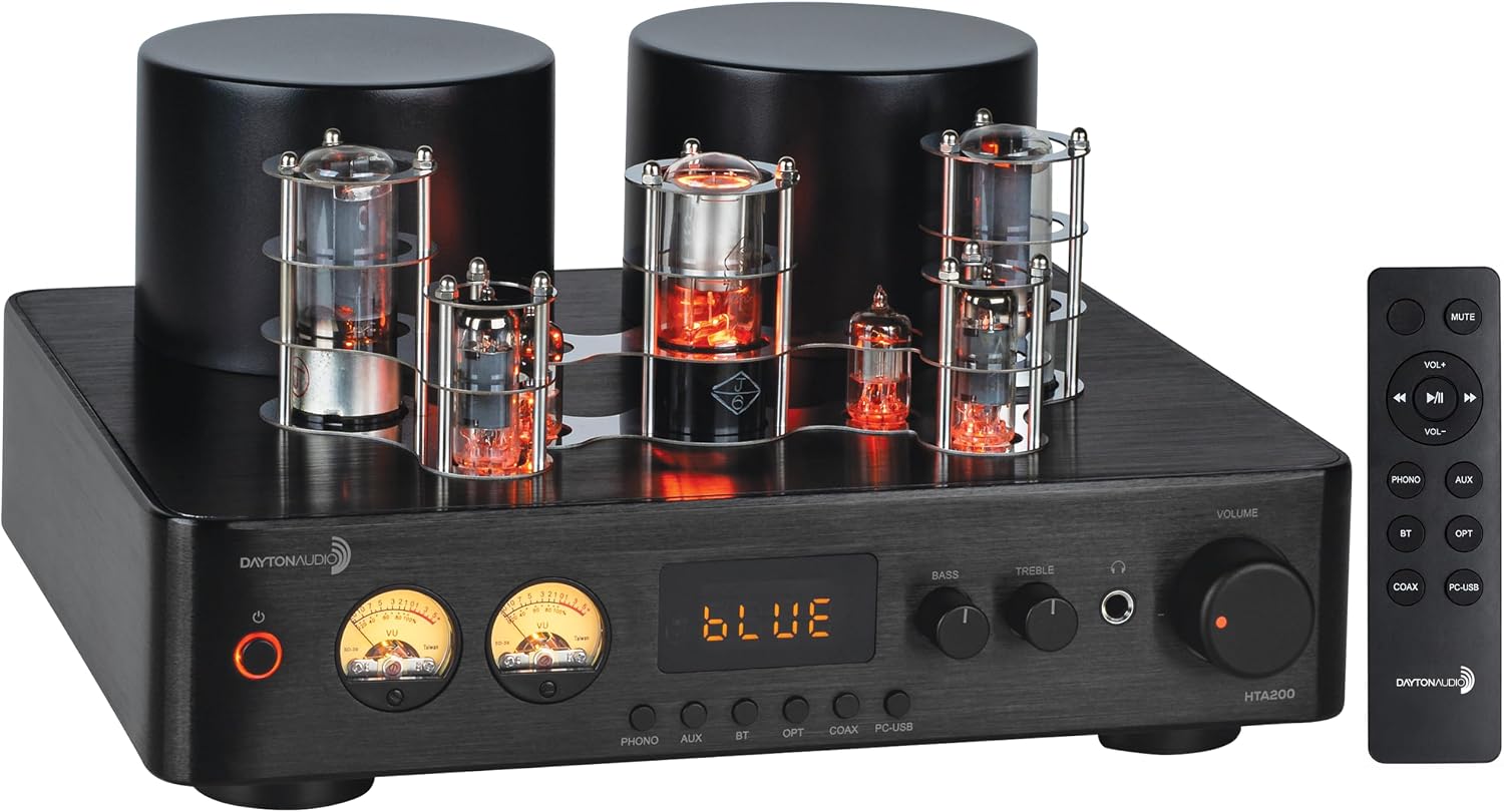 Dayton Audio HTA200 200W Integrated Stereo Hybrid Tube Amp with Bluetooth