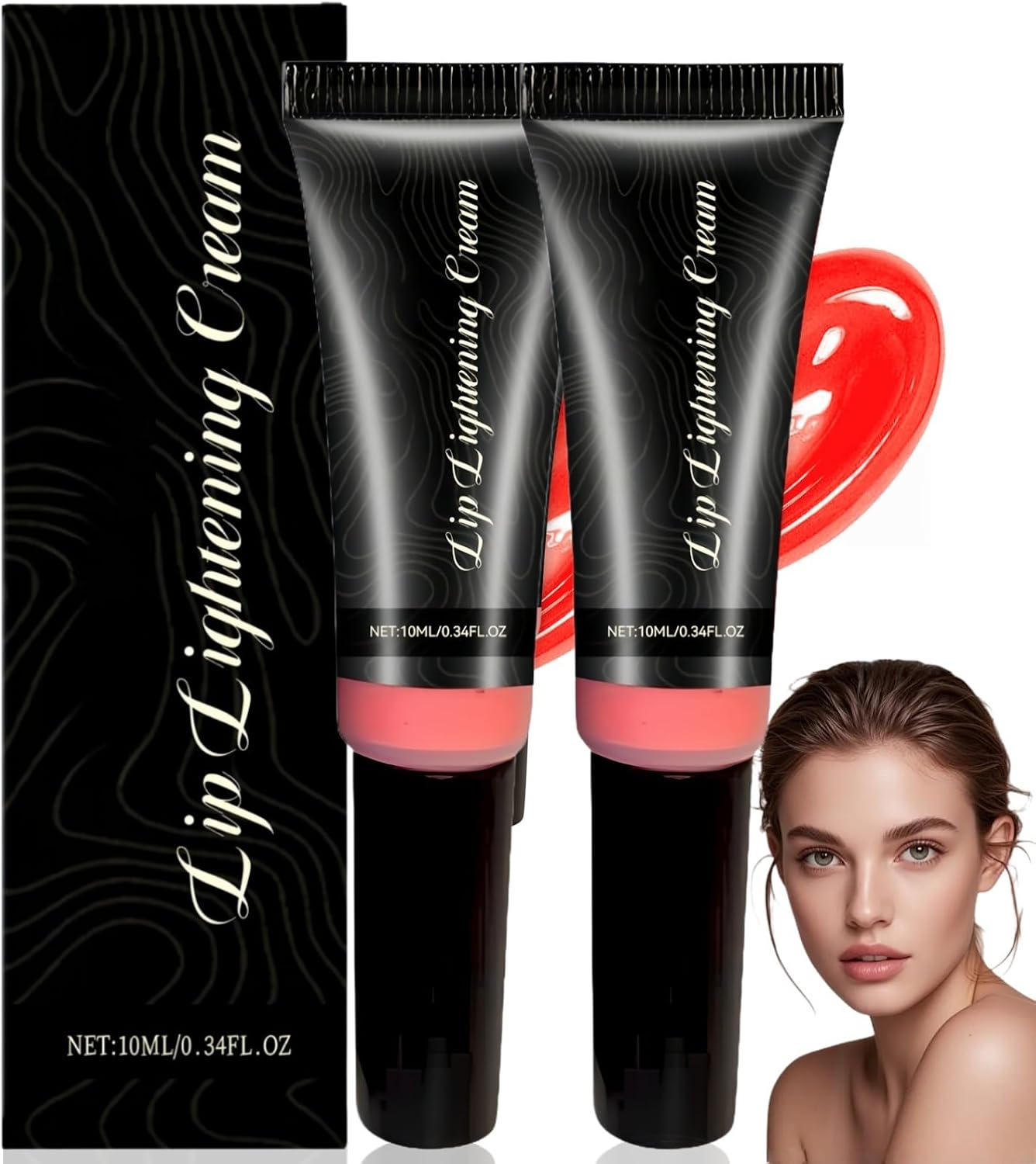 2PCS Brightening Lip Balm Stick,Lip Lightening Cream,Lip Salve & Plumping Gloss,Long Lasting Moisturizing Lip Balm Stick,Lip Balm Set for Men & Women,Nat/ural Lip Balm for Dry Cracked Lips