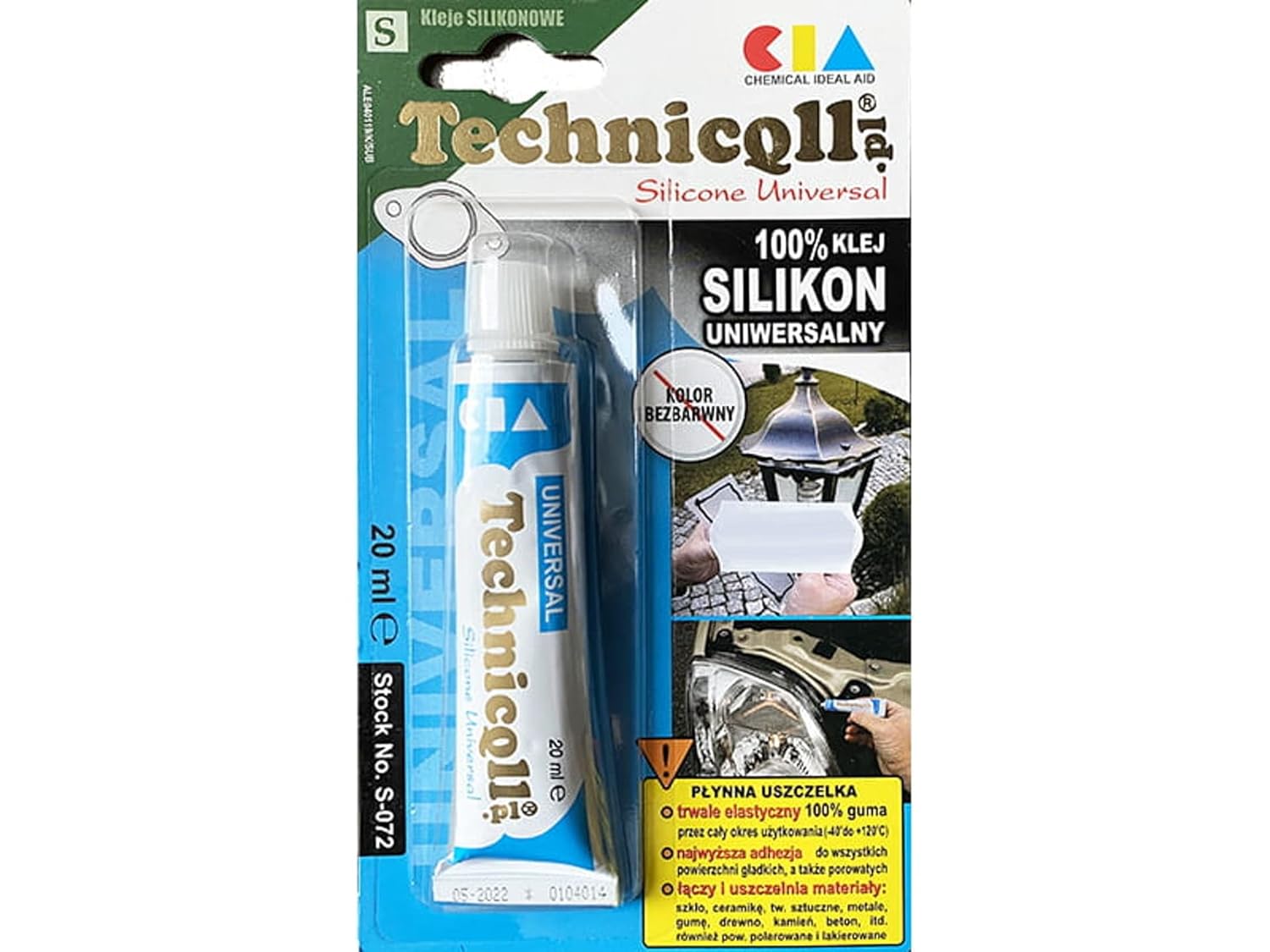 Technicqll CLEAR COLOURLESS SILICONE ADHESIVE GLUE 20ml UNIVERSAL