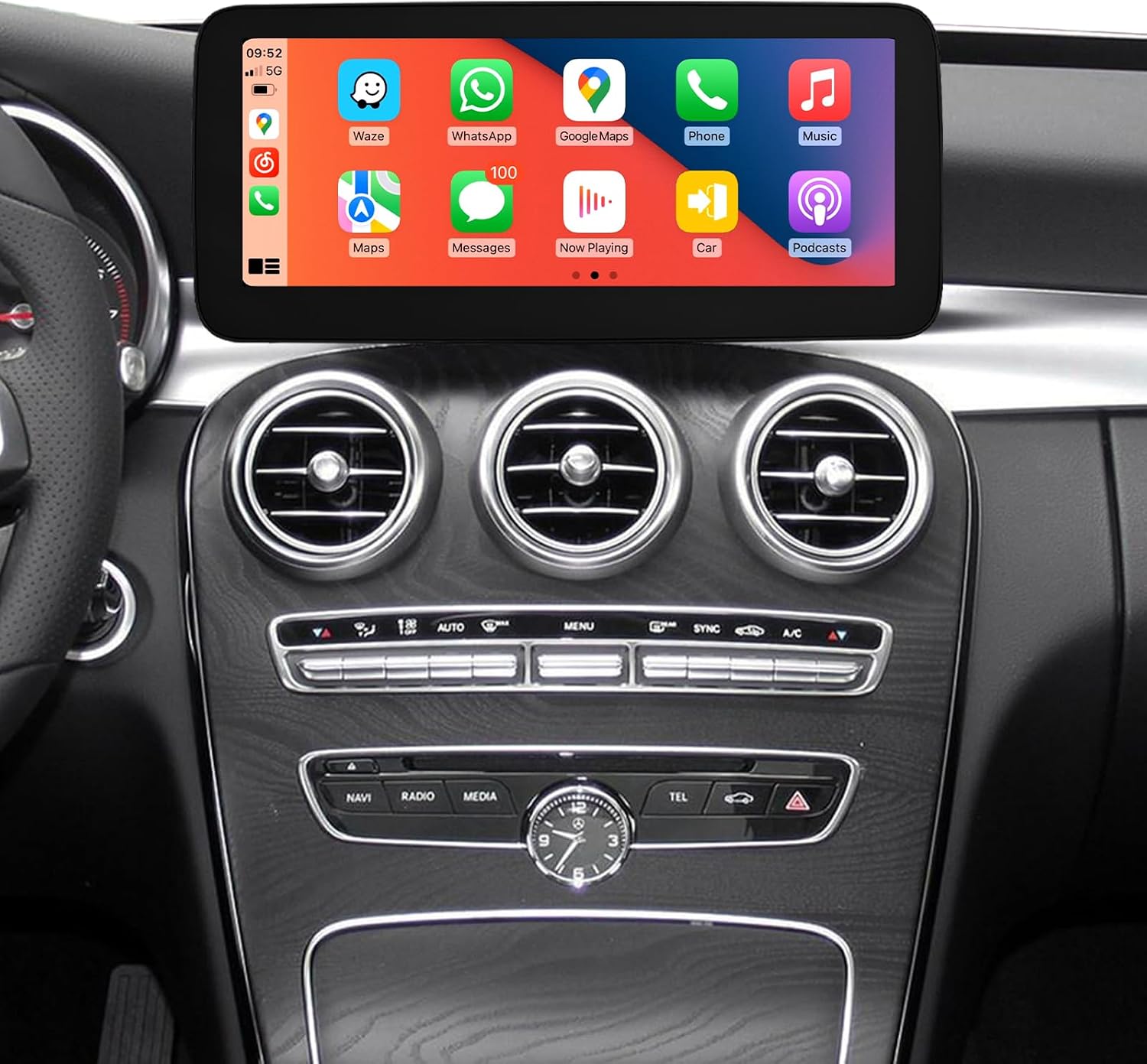 Road Top 10.25" CarPlay Screen for Mercedes Benz C W205, GLC X253, V W447 | W205 W447 2015-2018 Year with NTG5.0, HD Linux Touchscreen, Wireless CarPlay, Android Auto, OEM Integration Car Stereo