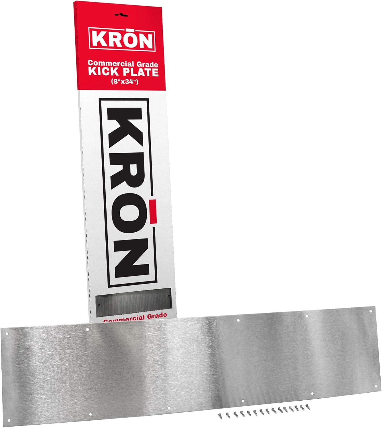 Stainless Steel Door Kick Plate - Satin Kickplate for Interior and Exterior Doors 8 x 34 fits 36 Front or Back Door - Door Kick Plates - Commercial Grade - Looks Beautiful and adds scratch protection.