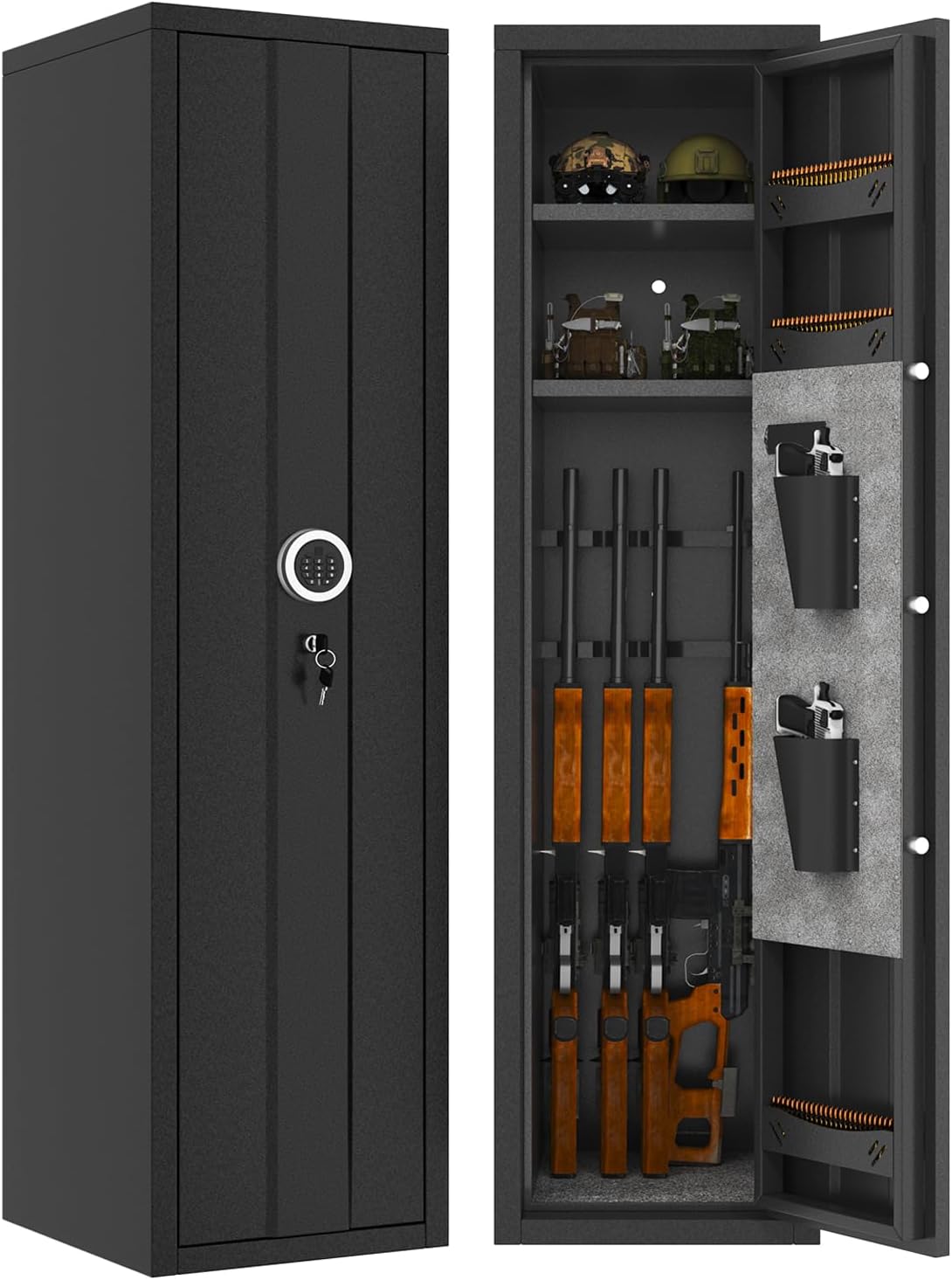 6-10 Heavy-Duty Steel Long Gun Safe for Rifles and Pistols，57" H