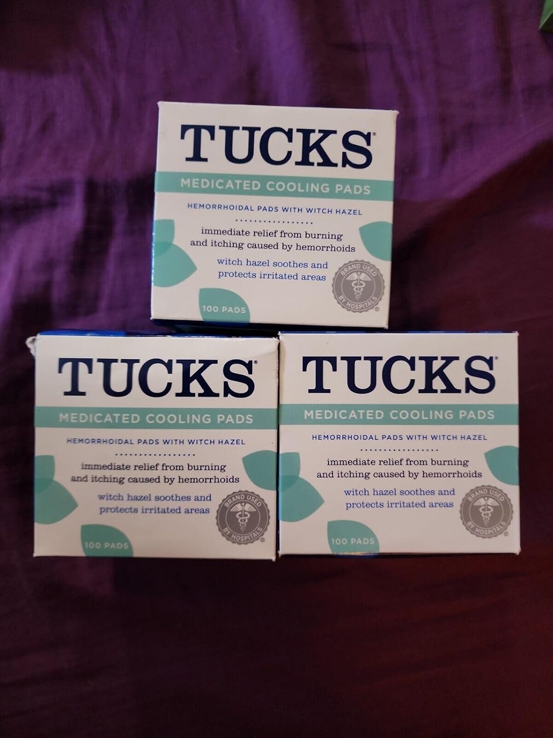 Tucks, Medicated Cooling Pads, 3Pack (100 Pads Each)