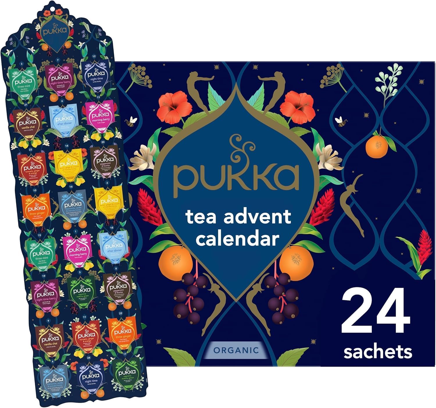 Pukka Herbs Organic Tea Advent Calendar 2026, Black & Herbal, 24 Bags