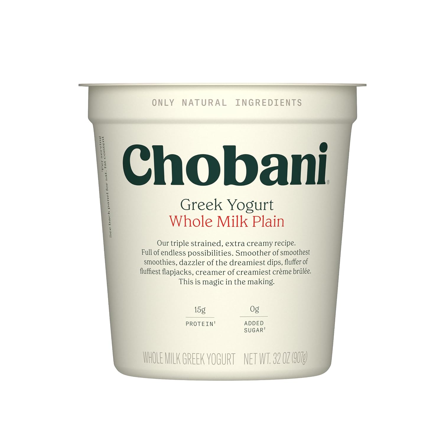 Chobani® Whole Milk Plain Greek Yogurt 32oz
