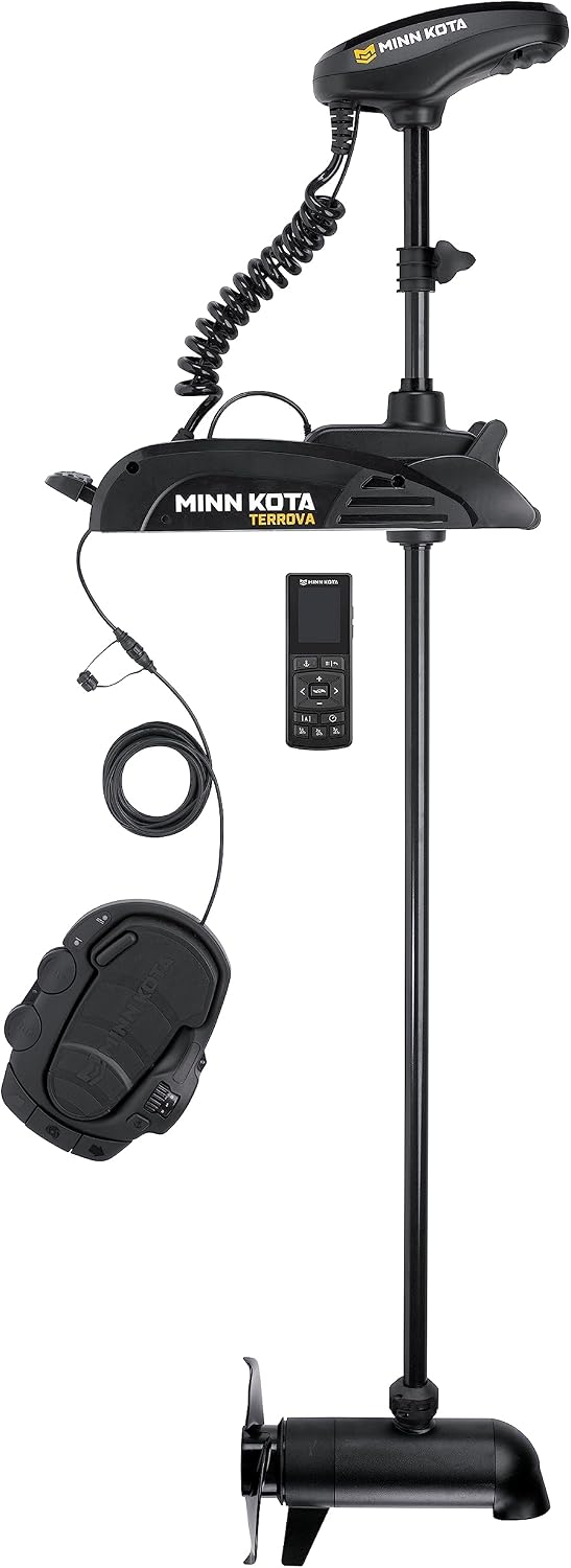 Minn Kota Terrova Bow-Mount Electric Trolling Motor with GPS, Spot-Lock, Dual Spectrum CHIRP Sonar – 112 Lb. Thrust, 60 In. Shaft, Freshwater