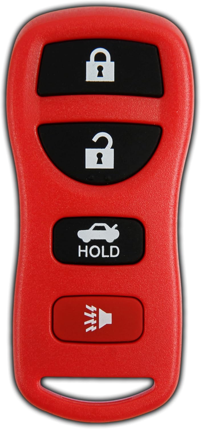 KeylessOption Key Fob for 2002 2003 2004 2005 2006 2007 2008 2009 2010 2011 2012 2013 2014 2015 2016 2017 Nissan Altima Maxima Infiniti Remote, 4-Button KBRASTU15, Programming Guide Included