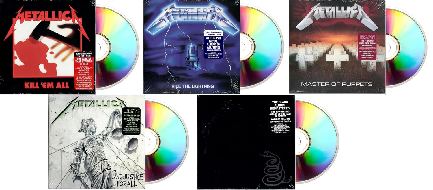 Metallica Classics Remastered 5-Pack 1983-1991: Kill Em All + Ride The Lightning + Master Of Puppets + And Justice For All + Metallica The Black Album