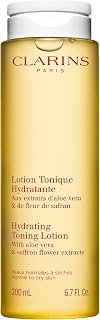Clarins Hydrating Toning Lotion | Cleanses, Tones, Hydrates and Balances Skin's Microbiota |Plant-Based Ingredients, Including Aloe Vera | Alcohol-Free | Normal to Dry Skin Types