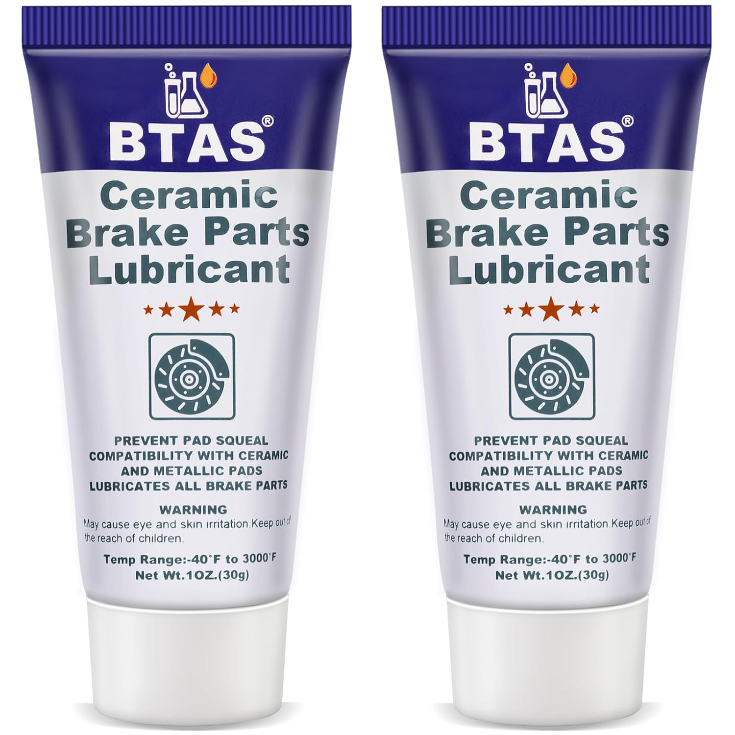 Brake Caliper Grease for Disc Brake Lubricant,Caliper Pin Pad Lube,High Temp Silicone Synthetic Ceramic Assembly Grease 1oz 2 Pcs