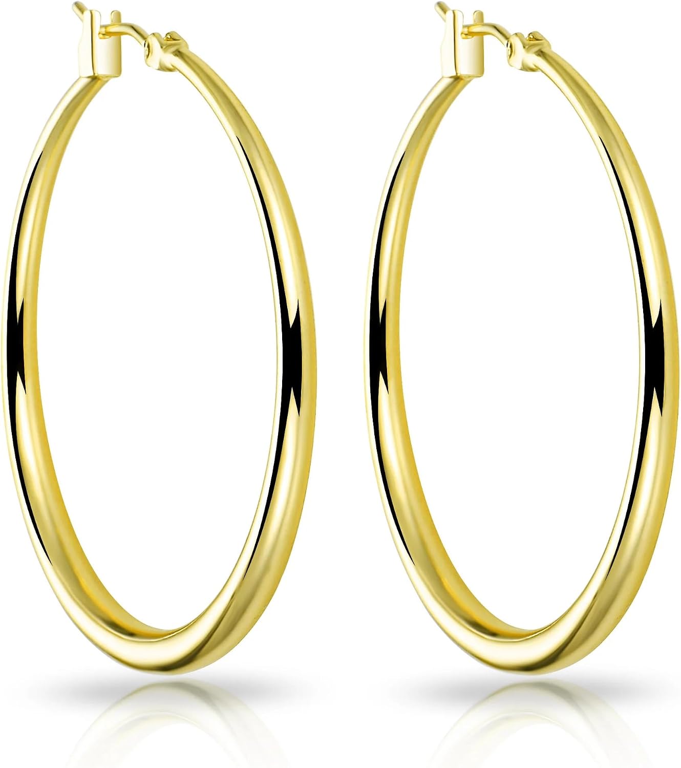 Philip Jones Gold Plated 40mm Hoop Earrings