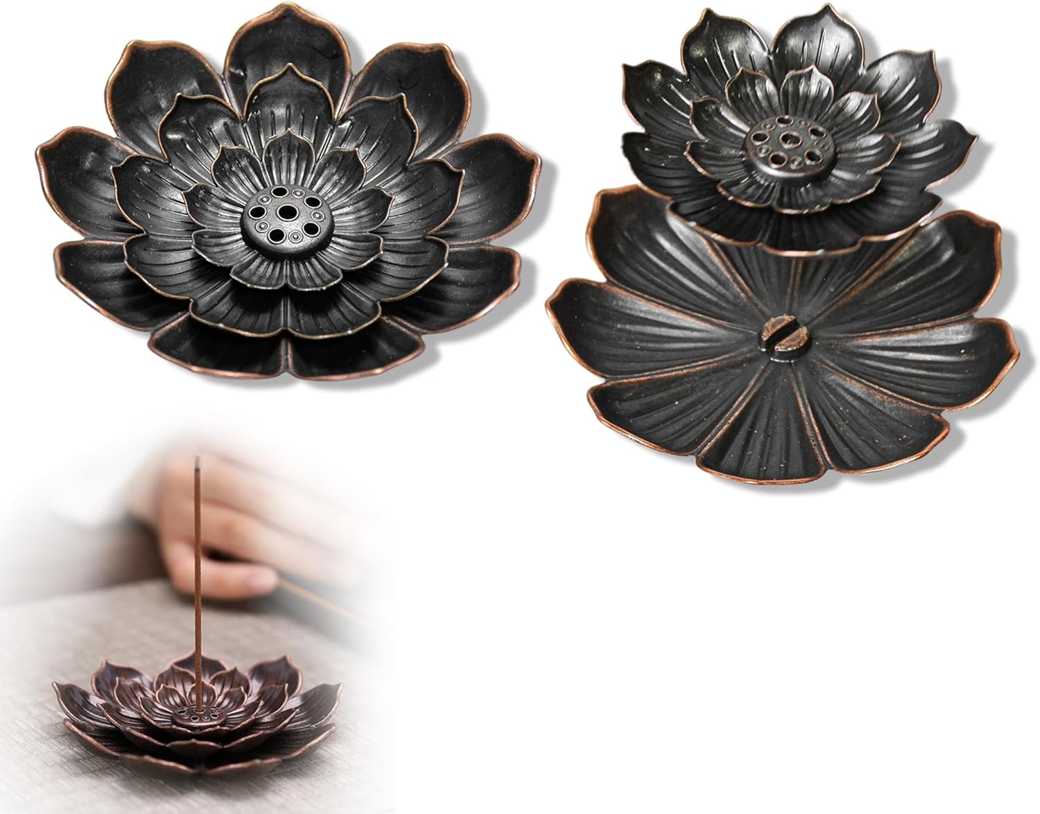 2 Pcs Incense Holder, Incense Stick Holder, Incense Stick Holder, Incenses Holder, Incense Holders, Incenses Burner Holders with Removable Ash Collector for Home Office Yoga