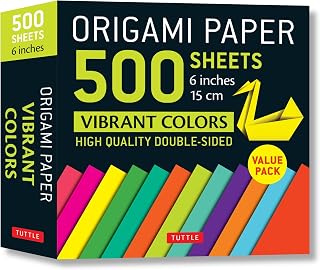 Origami Paper 500 sheets Vibrant Colors 6" (15 cm): Tuttle Origami Paper: Double-Sided Origami Sheets Printed with 12 Different Designs (Instructions for 6 Projects Included)