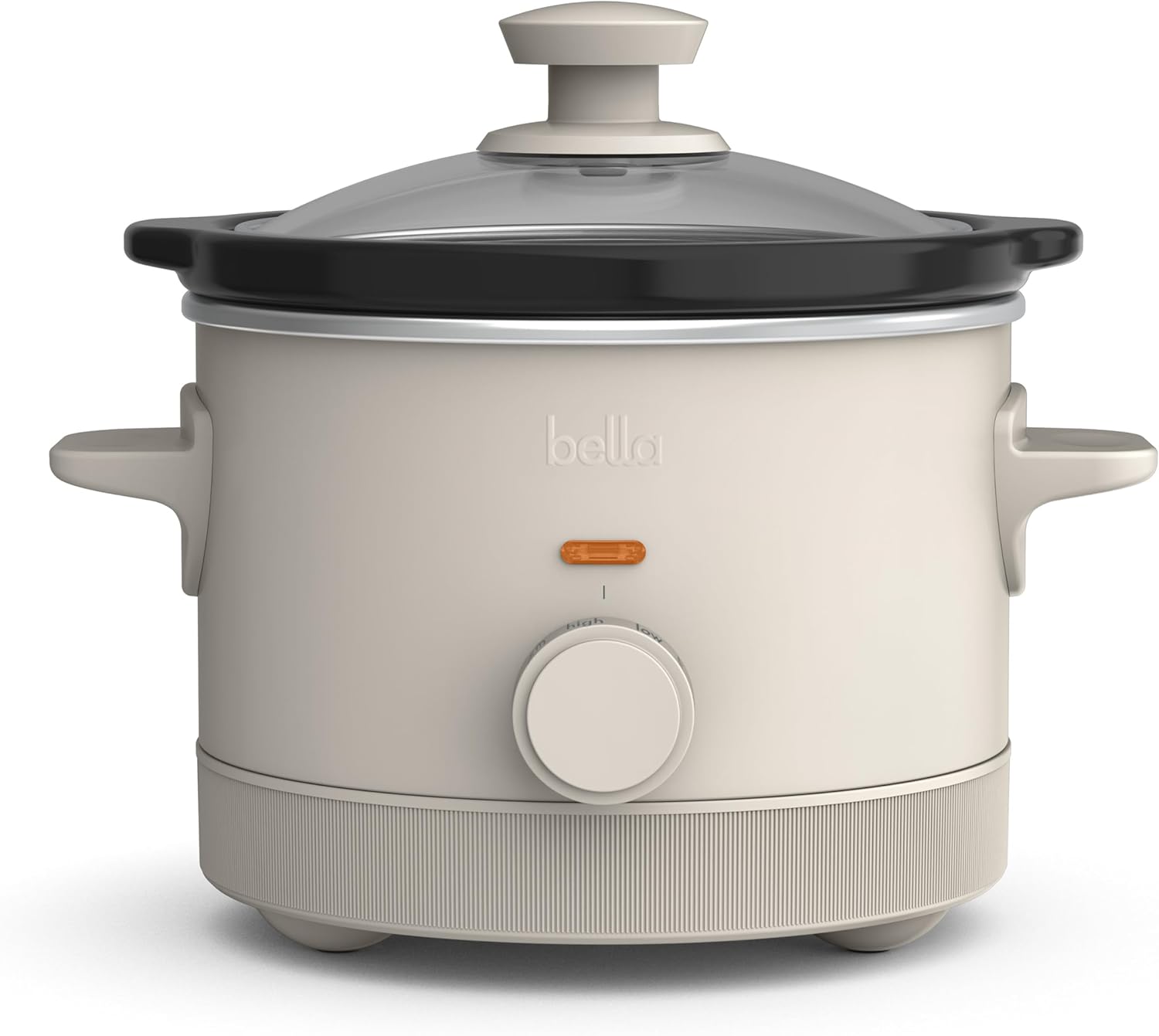 bella 1.5 Qt Slow Cooker with 3 Heat Manual Control, EverGood™ Ceramic Nonstick Coating, Dishwasher Safe Stoneware Pot and Tempered Glass Lid, Tangle Free Cord Wrap & Cool Touch Handles, Oatmilk