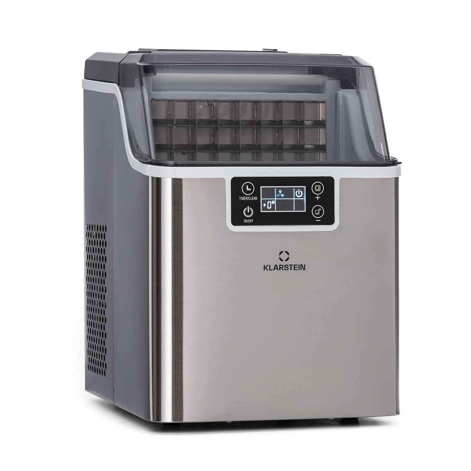 Klarstein Small Ice Maker Machine, Counter Top Ice Machine For Home and Kitchen, 3.2L Capacity, Fast Operation, Makes 20kg of Large and Small Sized Bullets, Self-Cleaning Cube Maker