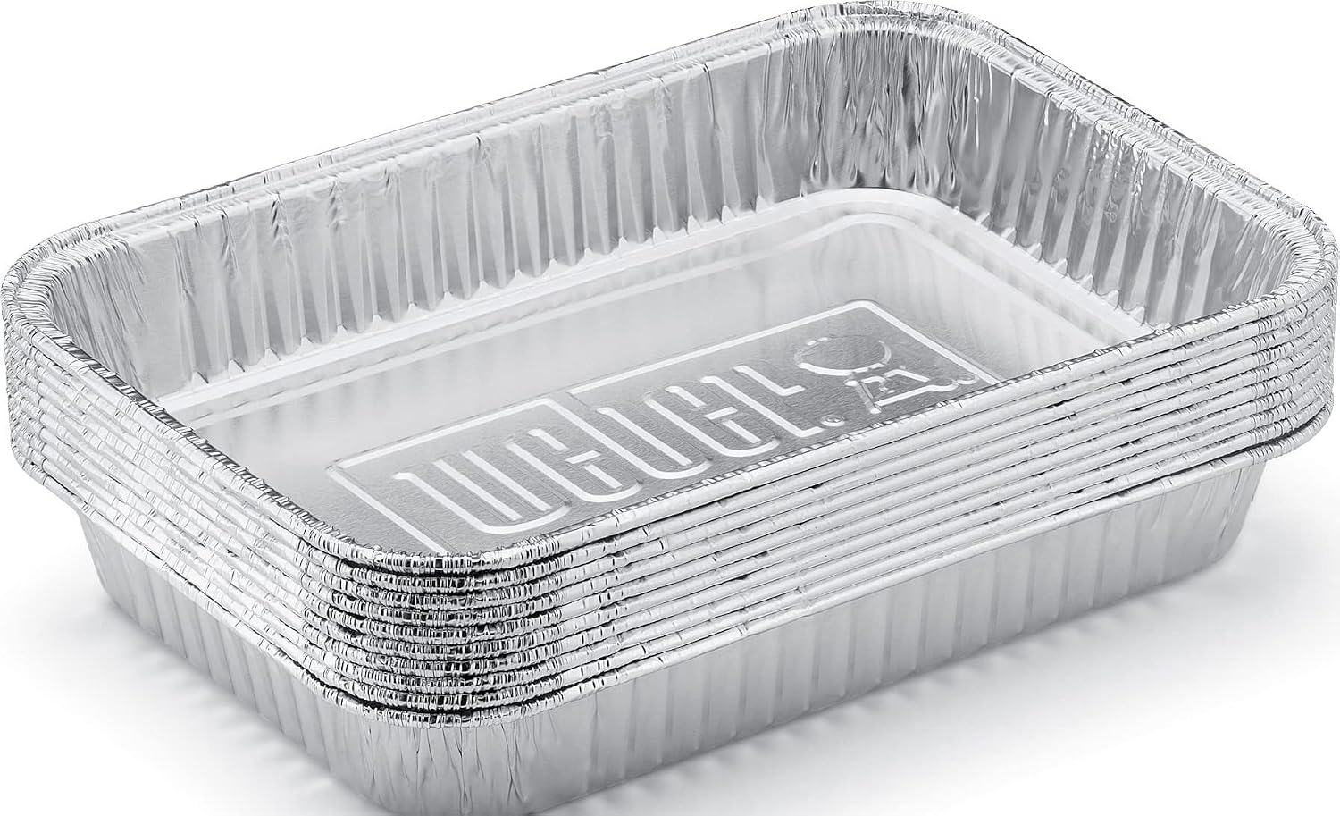 Weber® Aluminum Drip Pans, 10‑Pack | Weber® Gas Grill Accessory - Disposable Foil Pans, Ideal for Roasts, Turkeys & Gravy Drippings