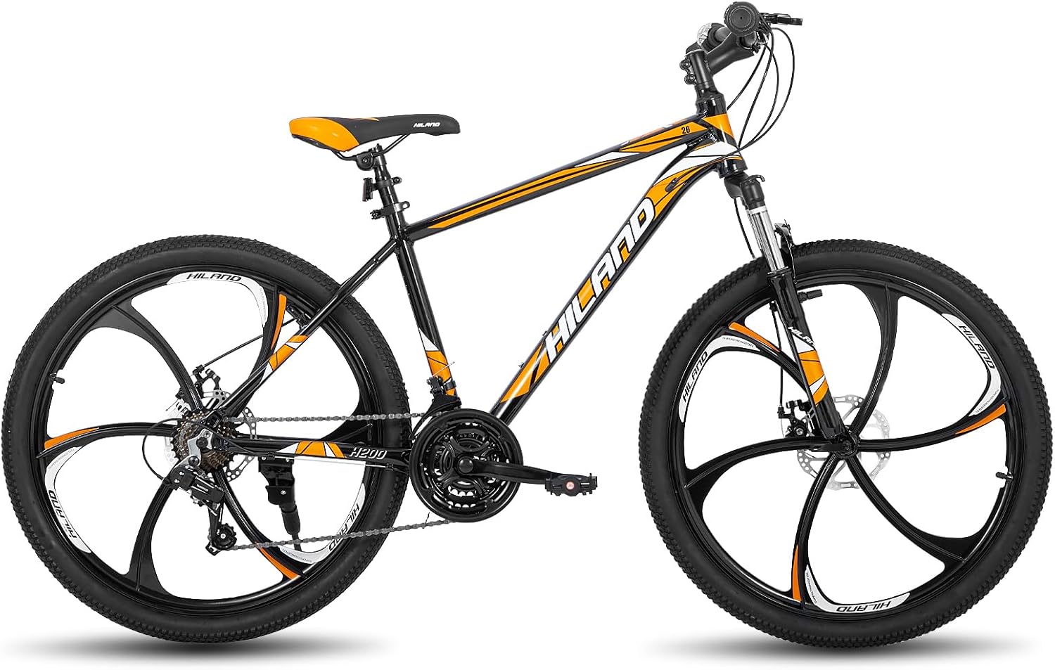 HH HILAND 26'' Mountain Bike, 3 6 Spokes, 21 Speeds Drivetrain, Aluminum Frame 26 Inch Wheels, Disc-Brake Bike for Men Women Men's MTB Bicycle