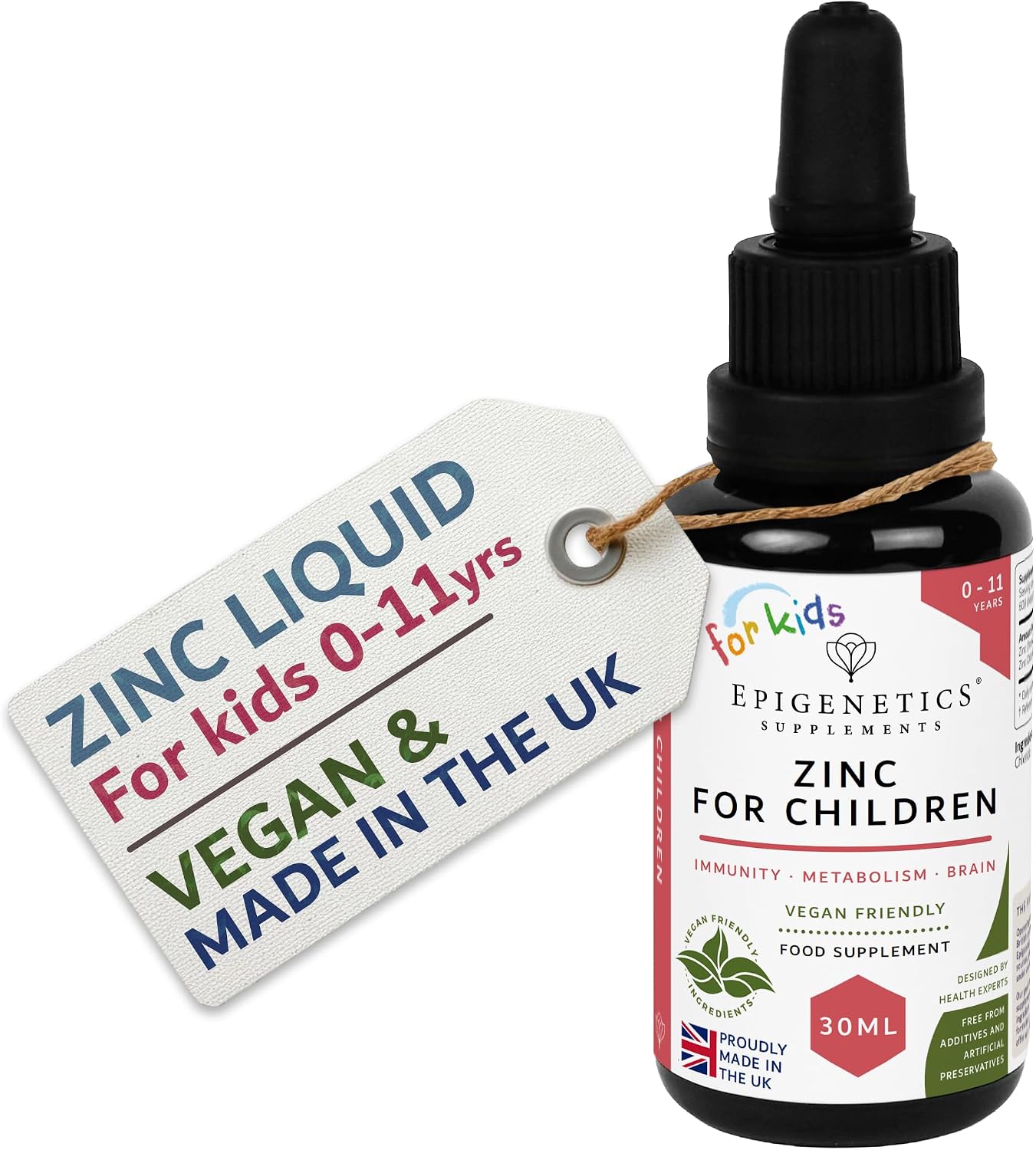 Zinc for Kids 30ml - Liquid Zinc Supplement for Kids - From Birth - Vegan