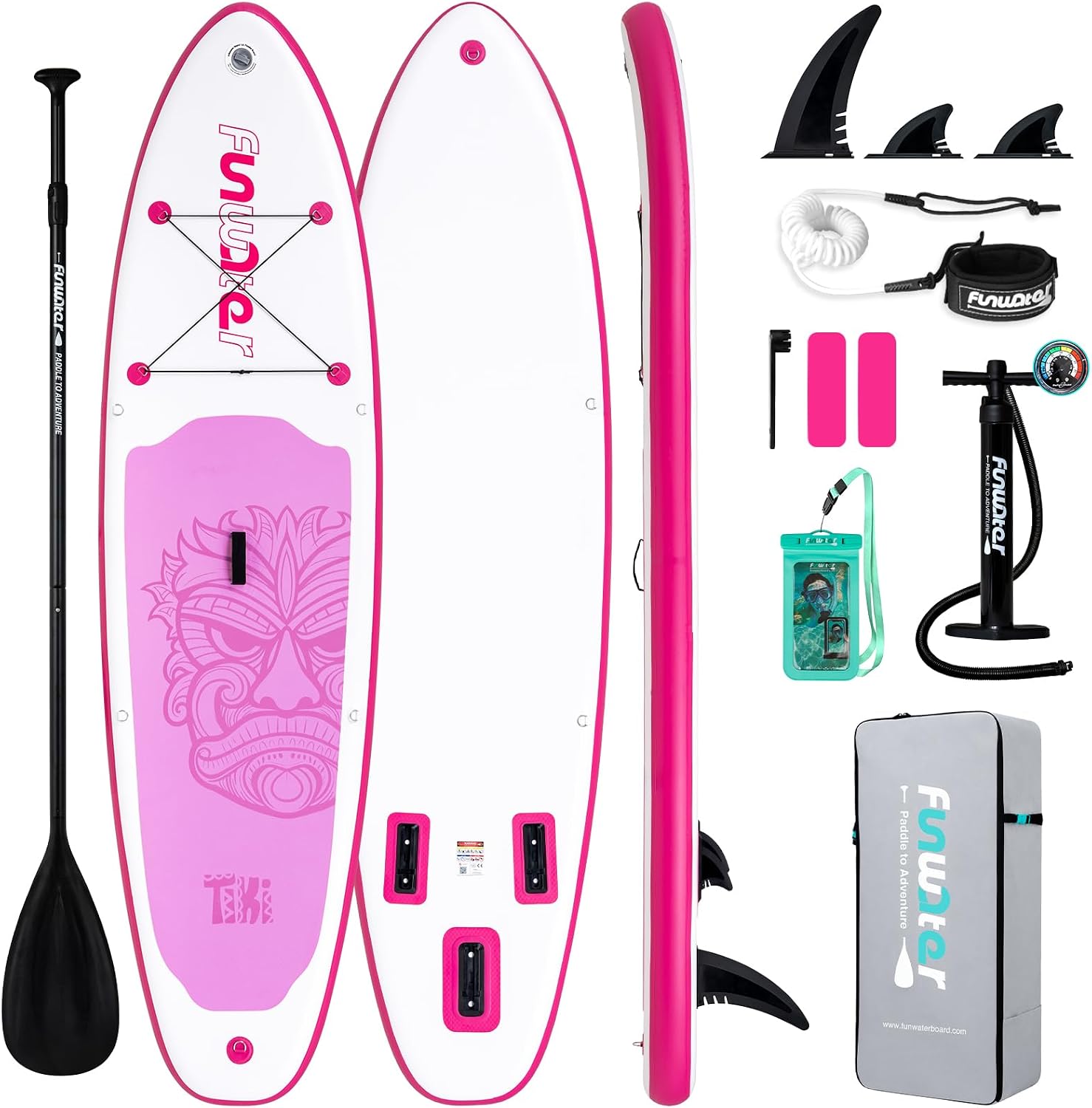 FunWater Inflatable Stand Up Paddle Board with Beginners SUP Accessories