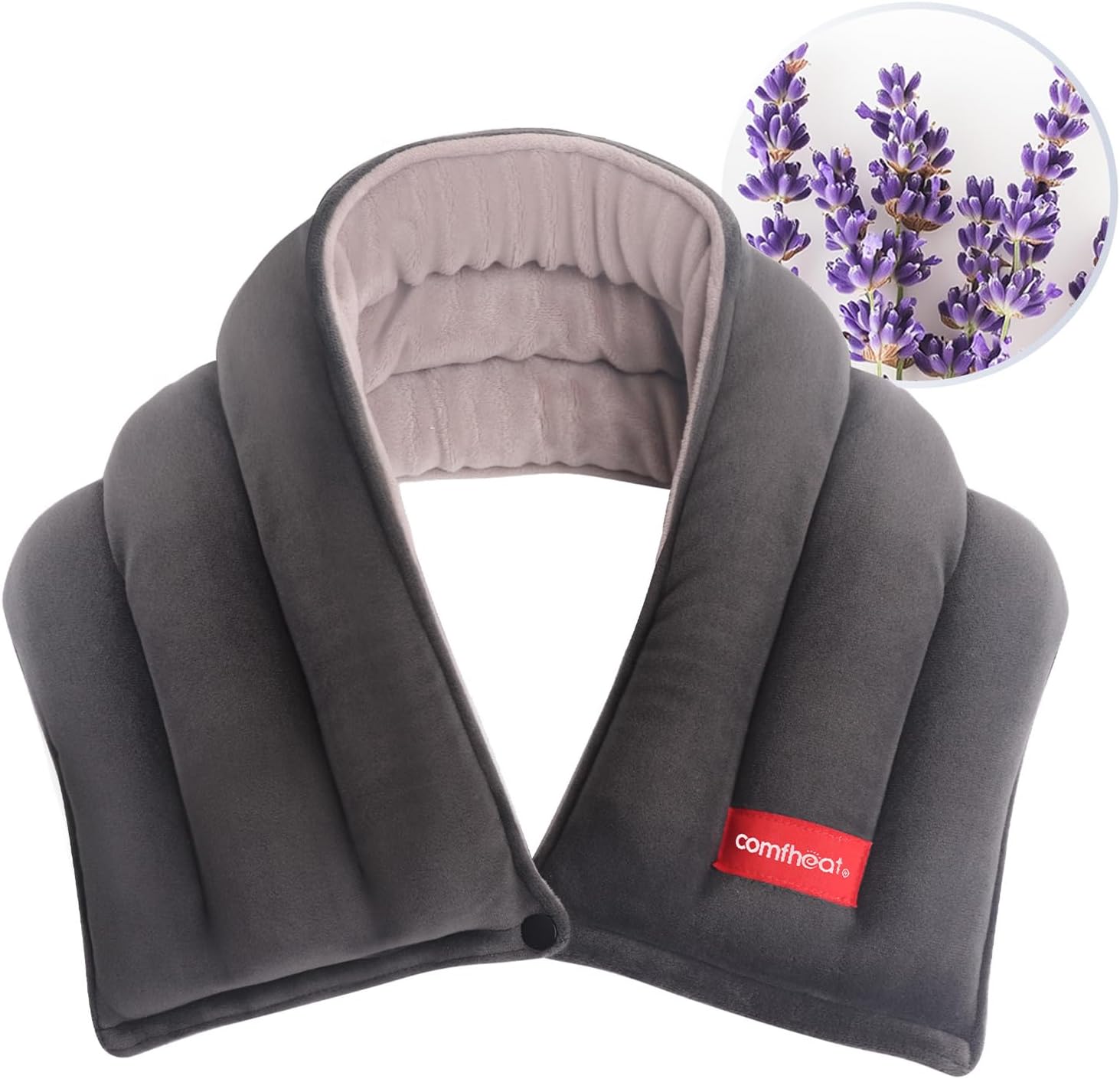 Microwavable Heating Pads for Neck Pain Relief, Moist Heated Neck Wrap Warmer, Cold and Hot Compress with Lavender Aroma, Versatile Microwave Heat Pad for Sore Muscle Relief, 25 x 5.7 Inches