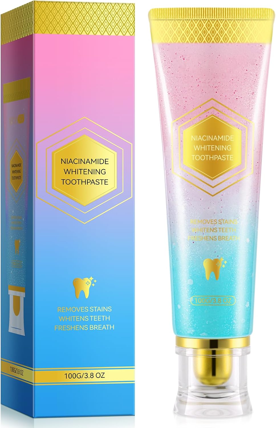 Niacinamide Whitening Toothpaste, Nicotinamide White Toothpaste, Gentle Care Deep Stain Removal, Improves Gum Health, Protects Tooth Enamel, Fresh Breath