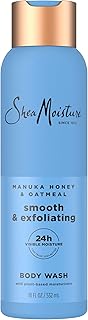 SheaMoisture Manuka Honey Oatmeal Body Wash Smooth & Exfoliating Smooth and Exfoliating body wash for 24H Visible Moisture for Healthy, Glowing Skin 18 oz