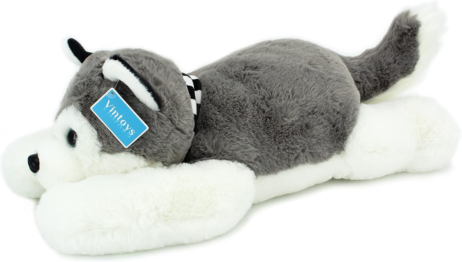 Siberian Husky Scarf Dog Hugging Pillow Puppy Plush Soft Toy 20"