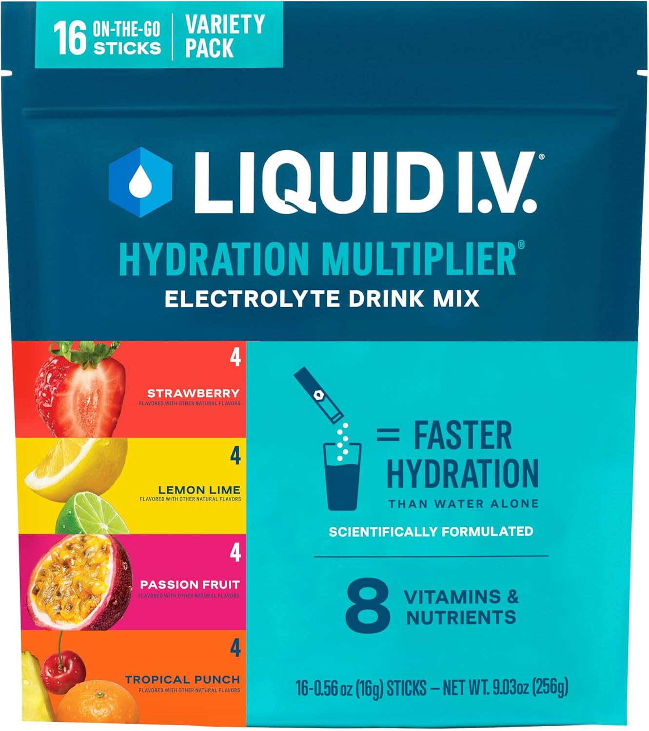Liquid I.V. Electrolyte Powder, Signature Variety Pack, 16 Count