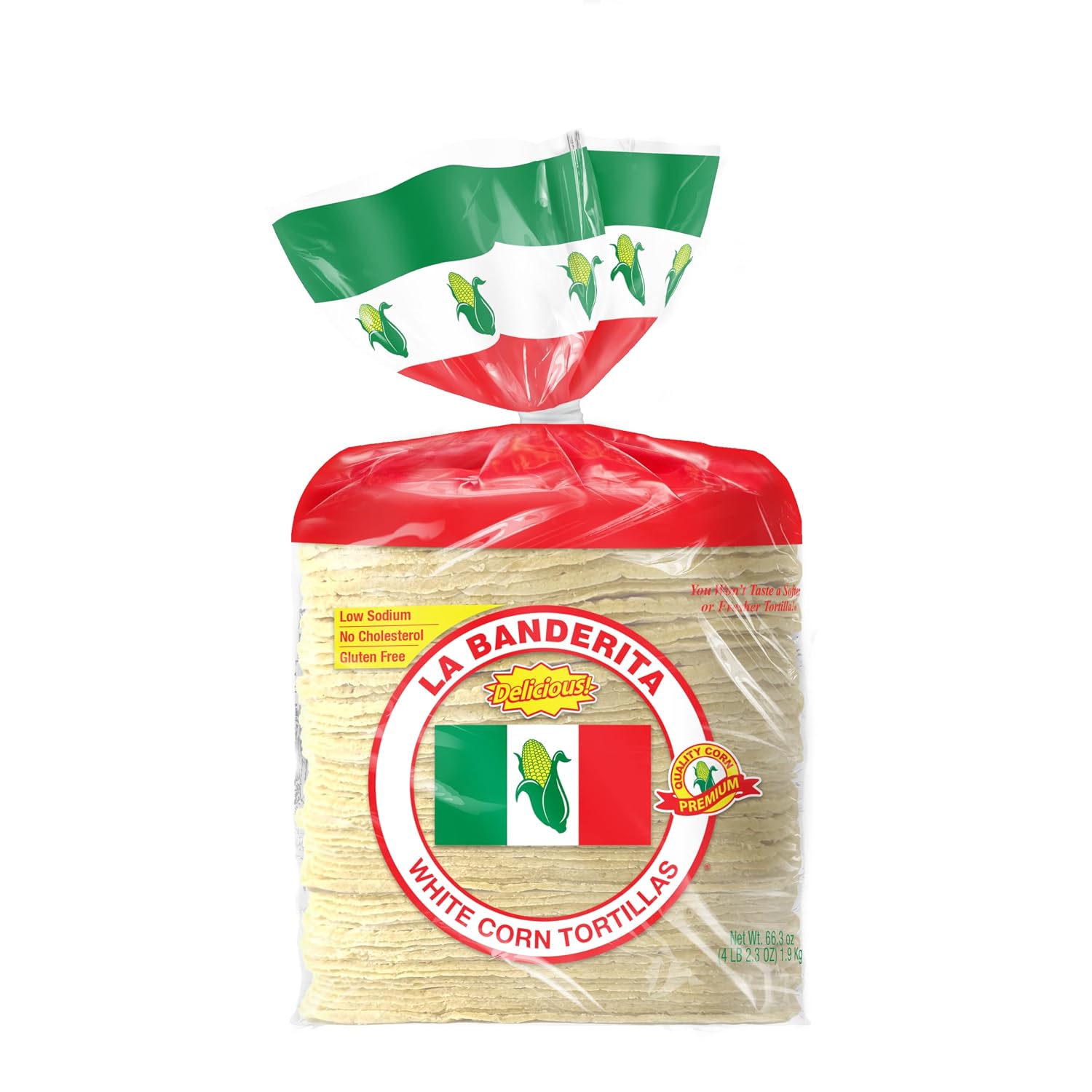 La Banderita® White Corn | 5.5" Size Corn Tortillas | 66.3 oz.| 80 Count (Pack of 6)