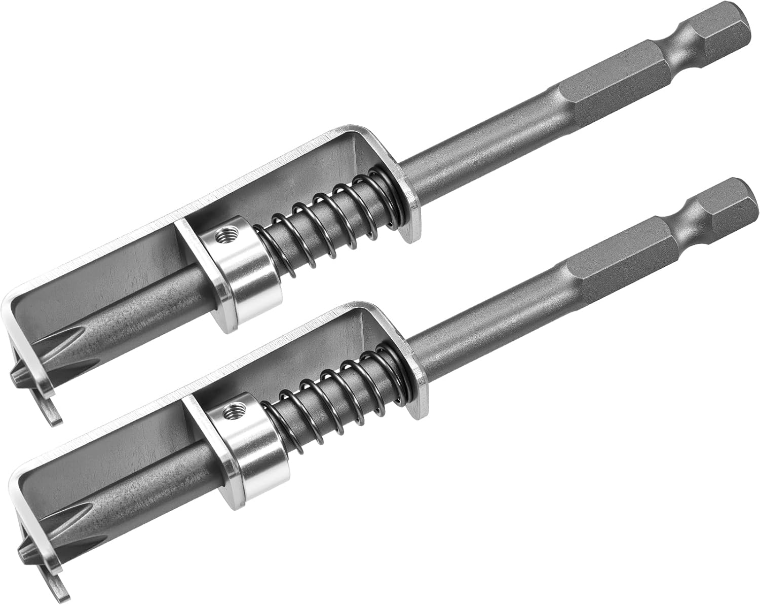2 Pcs Spring-loaded Screw Holder Bit, Anti-drop Screwdriver Bit, Single-Hand Operation Bit Holder for Electricians, Mechanics, DIY Home Repair, Universal Screw Retaining Tool