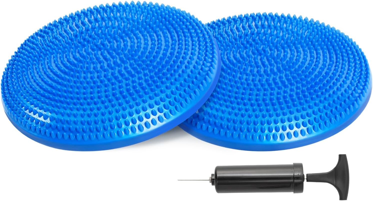 Balance Disc with Air Pump Wobble Cushion for Stability Workout 2 PCS