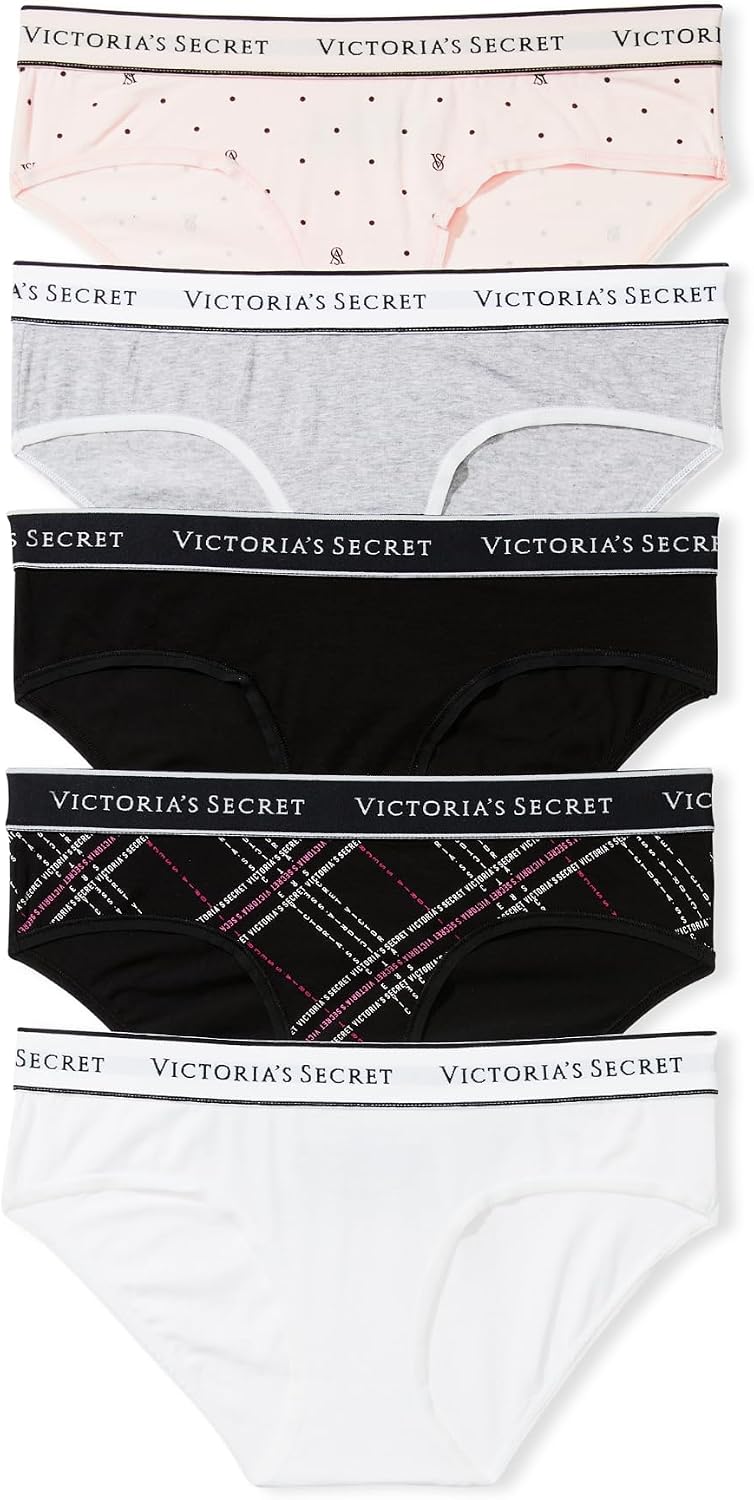 Victoria's Secret Women's Logo Cotton Hiphugger Panties, Underwear Pack